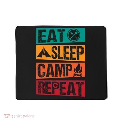 Eat Sleep Camp Repeat Funny Camping Vintage Retro Mousepad