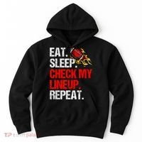 Eat Sleep Check My Lineup Repeat Fantasy Football Hoodie thumb 0