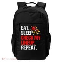 Eat Sleep Check My Lineup Repeat Fantasy Football Backpack thumb 0