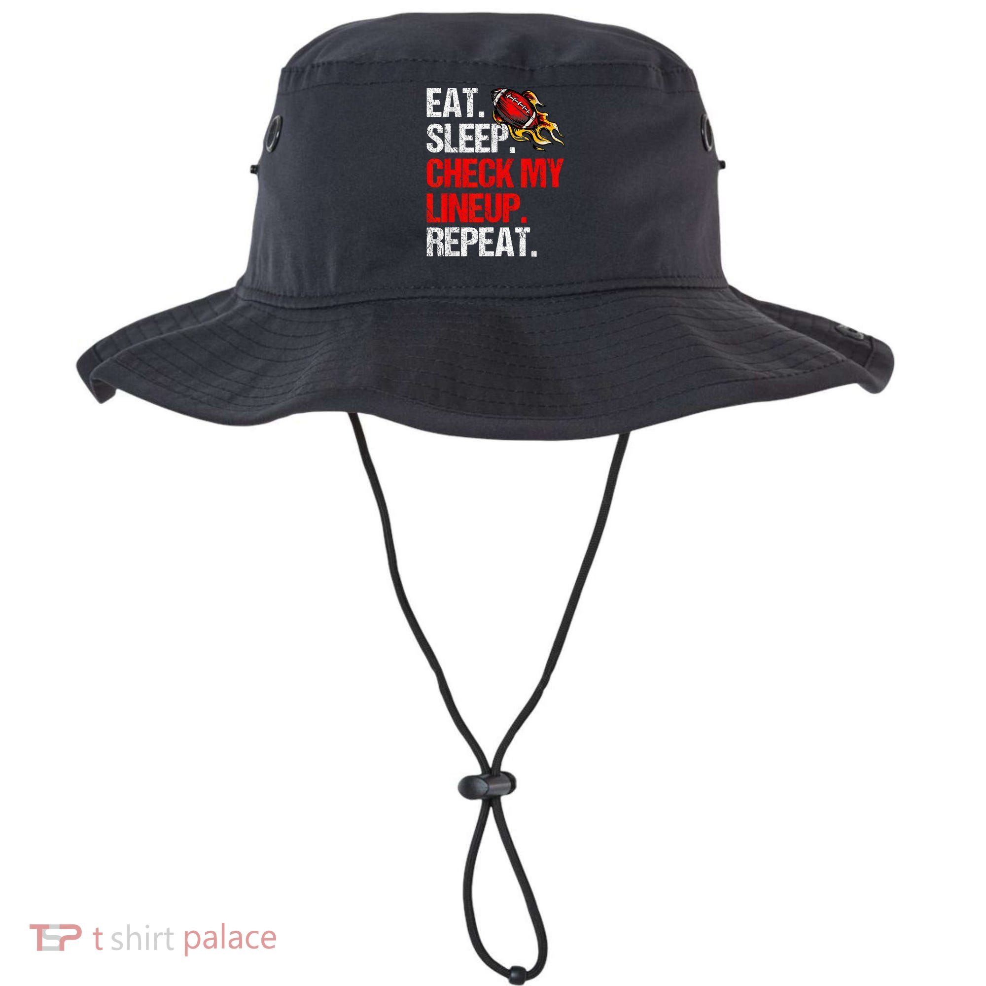 Eat Sleep Check My Lineup Repeat Fantasy Football Bucket Hat