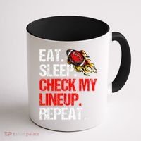 Eat Sleep Check My Lineup Repeat Fantasy Football Coffee Mug thumb 1