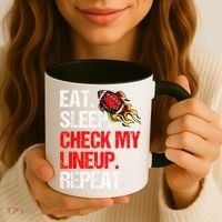 Eat Sleep Check My Lineup Repeat Fantasy Football Coffee Mug thumb 3