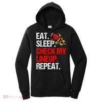 Eat Sleep Check My Lineup Repeat Fantasy Football Women's Hoodie thumb 0