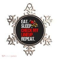 Eat Sleep Check My Lineup Repeat Fantasy Football Ornament thumb 0