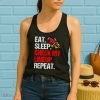 Eat Sleep Check My Lineup Repeat Fantasy Football Women's Tank Top thumb 2