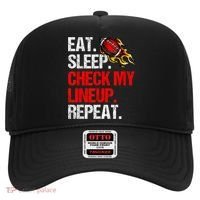 Eat Sleep Check My Lineup Repeat Fantasy Football Hat thumb 0