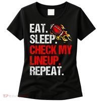 Eat Sleep Check My Lineup Repeat Fantasy Football Women's T-Shirt thumb 0
