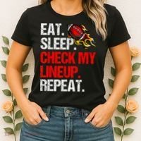 Eat Sleep Check My Lineup Repeat Fantasy Football Women's T-Shirt thumb 2