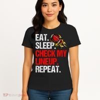 Eat Sleep Check My Lineup Repeat Fantasy Football Women's T-Shirt thumb 4