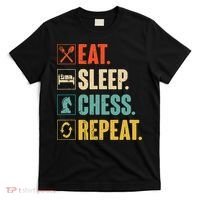 Eat Sleep Chess Repeat Funny Retro Vintage Chess Gift T-Shirt thumb 0