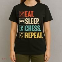 Eat Sleep Chess Repeat Funny Retro Vintage Chess Gift T-Shirt thumb 4