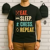 Eat Sleep Chess Repeat Funny Retro Vintage Chess Gift T-Shirt thumb 6