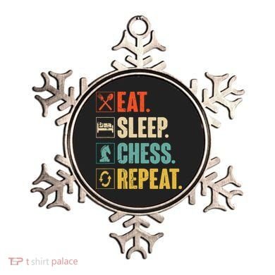 Eat Sleep Chess Repeat Funny Retro Vintage Chess Gift Ornament