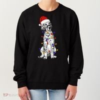 English Setter Dog Christmas Wearing Hat Santa Lights Women's Sweatshirt thumb 0