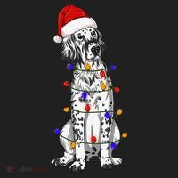 English Setter Dog Christmas Wearing Hat Santa Lights Women's Sweatshirt thumb 2