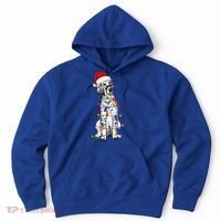 English Setter Dog Christmas Wearing Hat Santa Lights Hoodie thumb 0