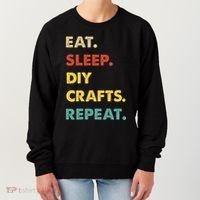 Eat Sleep Diycrafts Repeat Funny Diycrafts Lover Women's Sweatshirt thumb 0