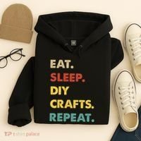 Eat Sleep Diycrafts Repeat Funny Diycrafts Lover Hoodie thumb 4