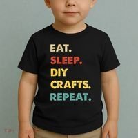 Eat Sleep Diycrafts Repeat Funny Diycrafts Lover Toddler T-Shirt thumb 2