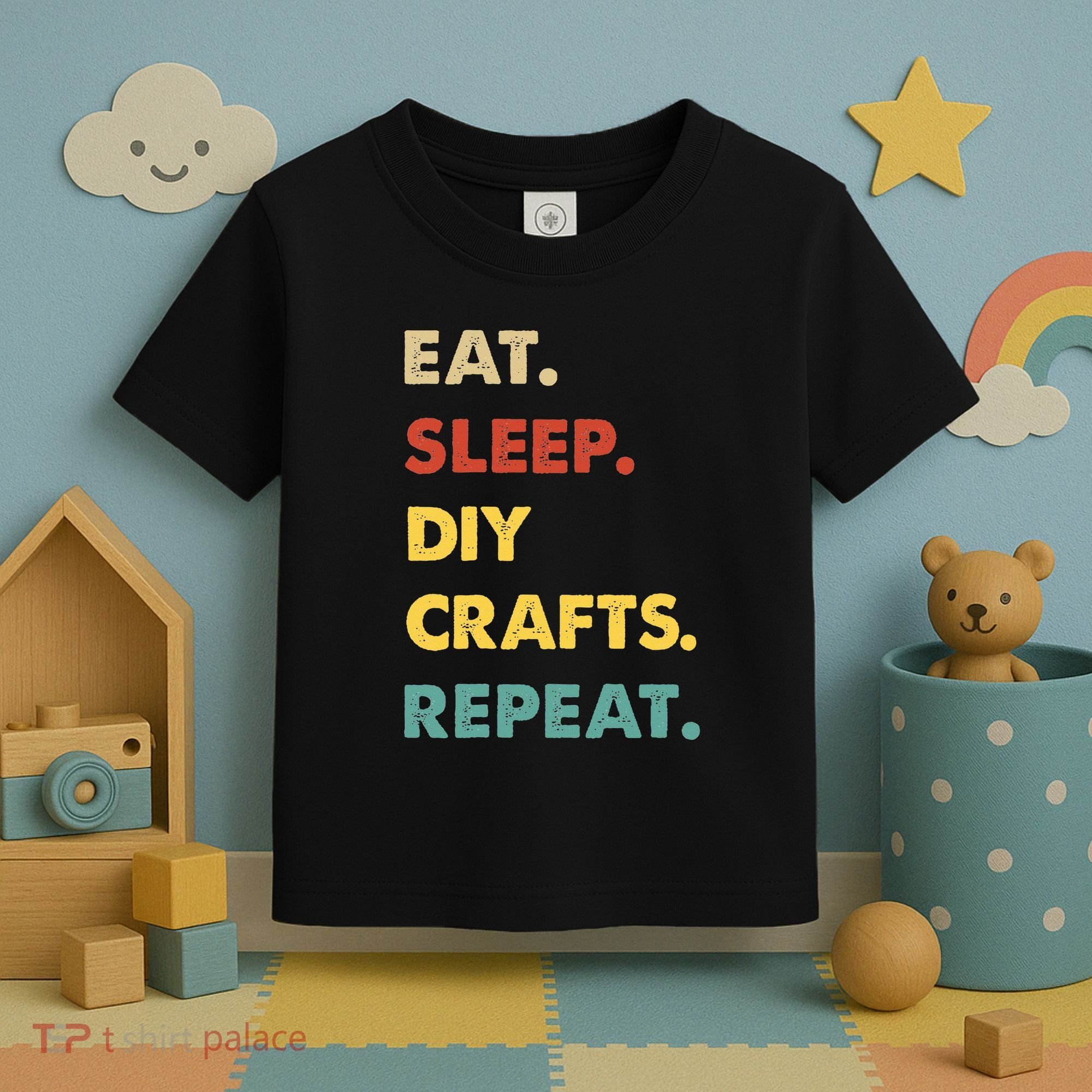 Eat Sleep Diycrafts Repeat Funny Diycrafts Lover Toddler T-Shirt