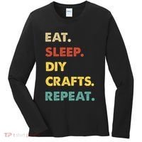 Eat Sleep Diycrafts Repeat Funny Diycrafts Lover Women's Long Sleeve Shirt thumb 0