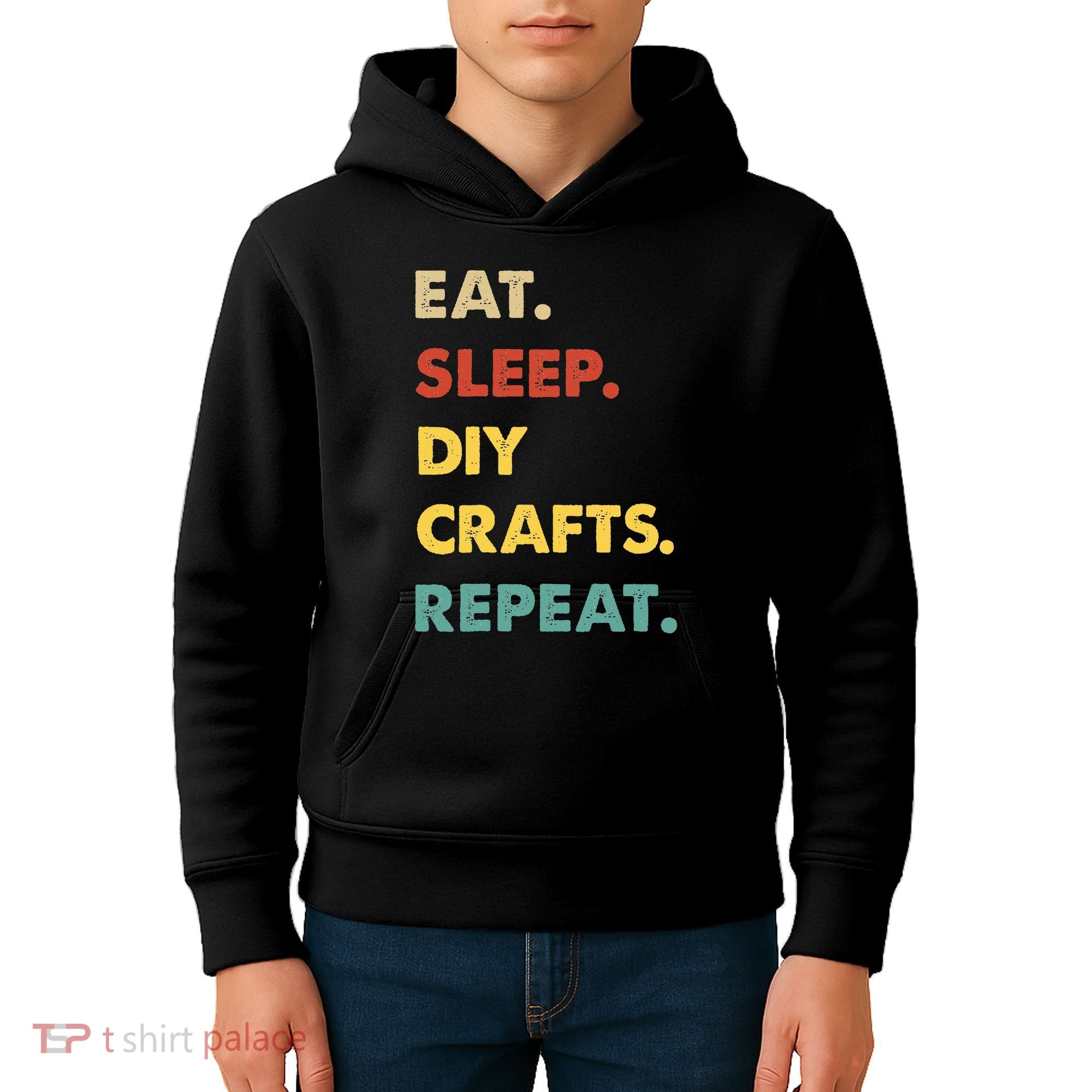 Eat Sleep Diycrafts Repeat Funny Diycrafts Lover Kids Hoodie