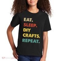 Eat Sleep Diycrafts Repeat Funny Diycrafts Lover Kids T-Shirt thumb 2