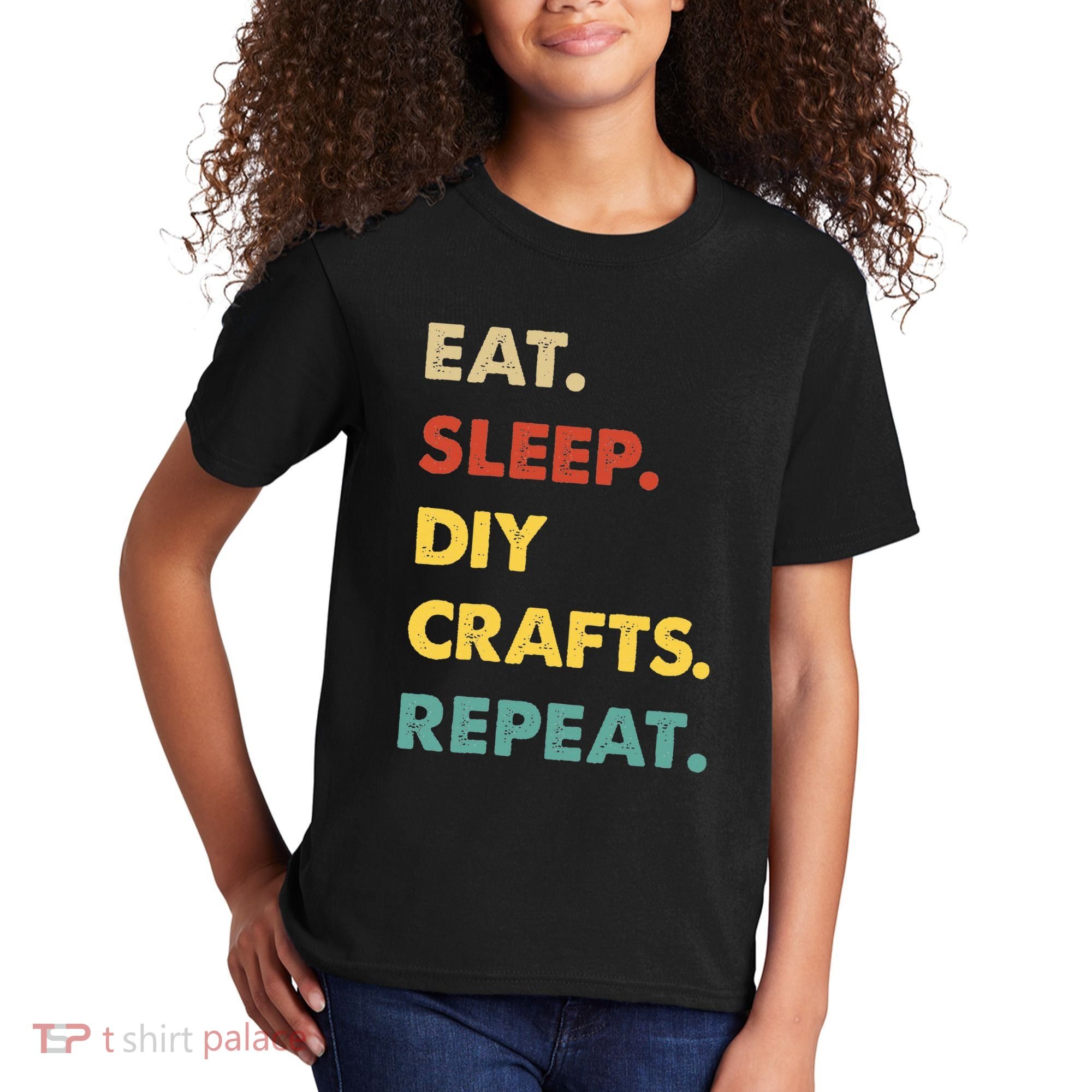 Eat Sleep Diycrafts Repeat Funny Diycrafts Lover Kids T-Shirt