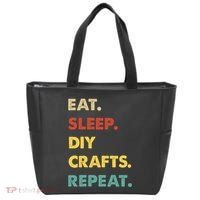 Eat Sleep Diycrafts Repeat Funny Diycrafts Lover Tote Bag thumb 0