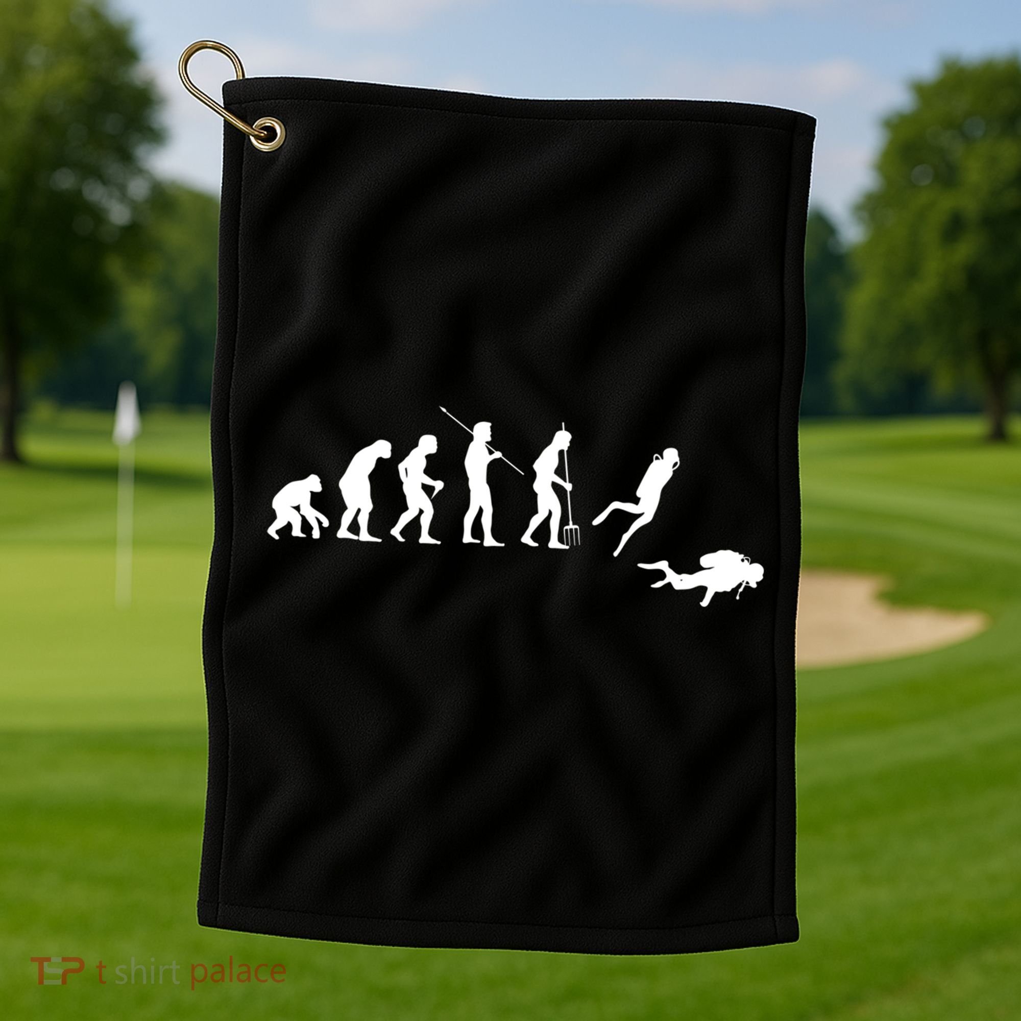 Evolution Scuba Diving Ocean Sea Diving Lover Scuba Diving Meaningful Gift Golf Towel