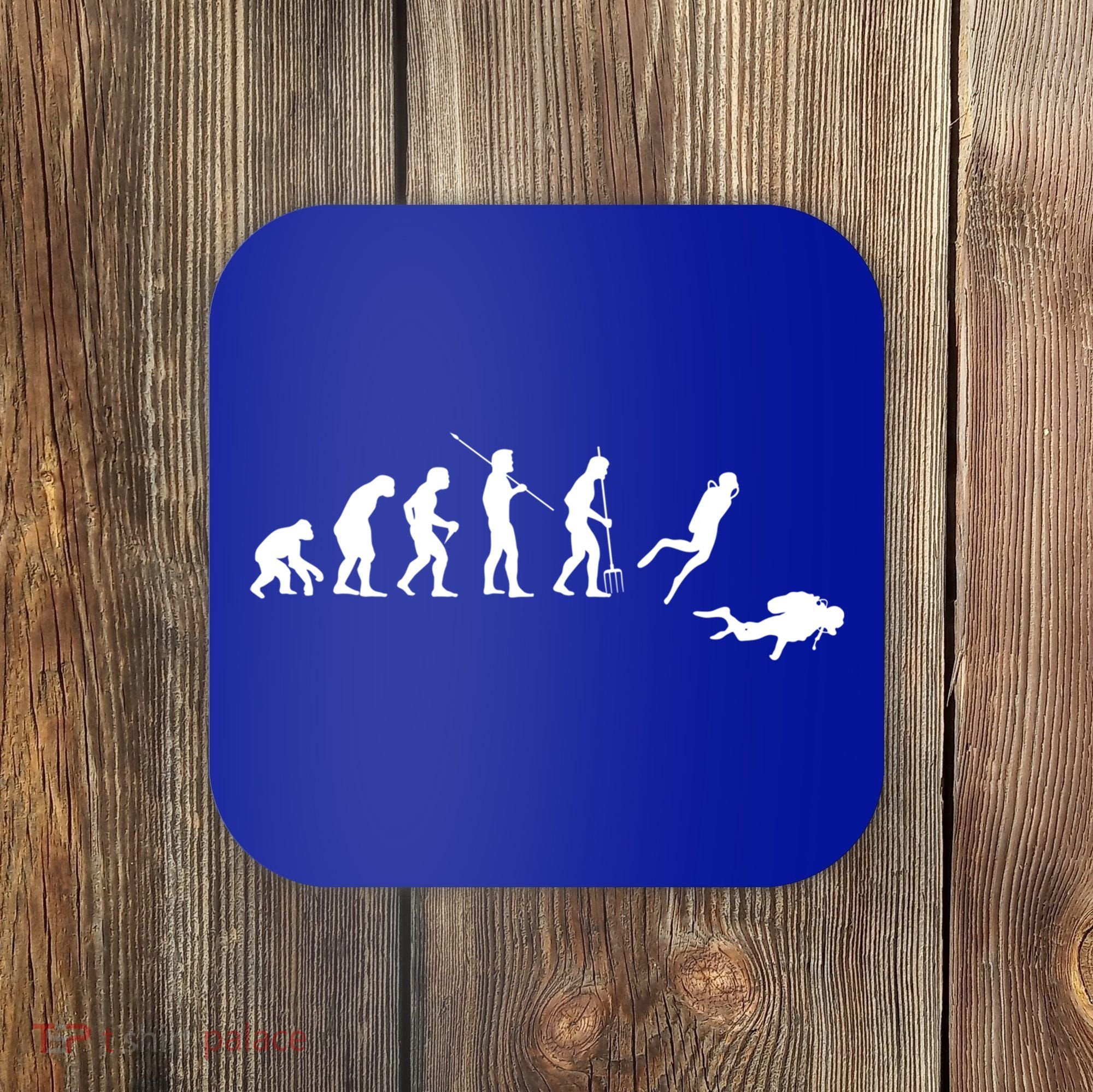 Evolution Scuba Diving Ocean Sea Diving Lover Scuba Diving Meaningful Gift Coaster