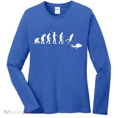 Evolution Scuba Diving Ocean Sea Diving Lover Scuba Diving Meaningful Gift Women's Long Sleeve Shirt