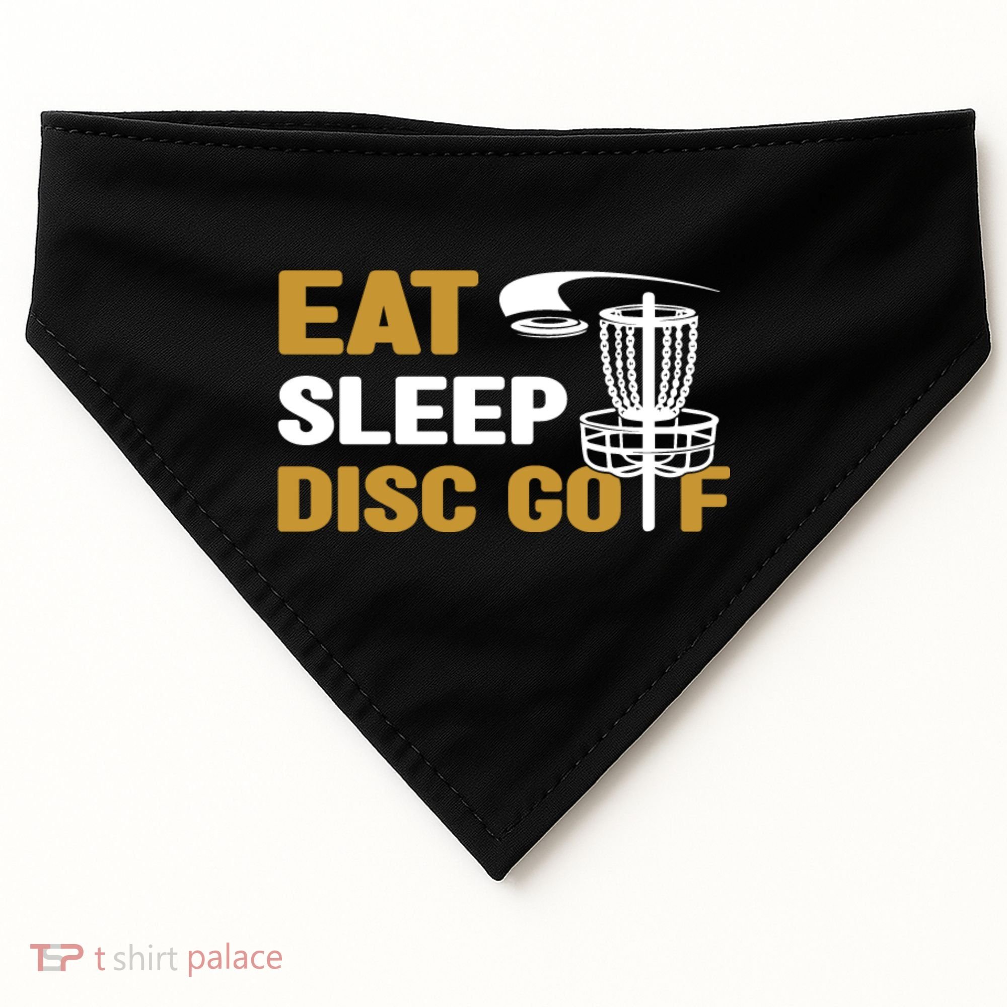 Eat Sleep Disc Golf Frolf Disc Golf Tee USA-Made Doggie Bandana
