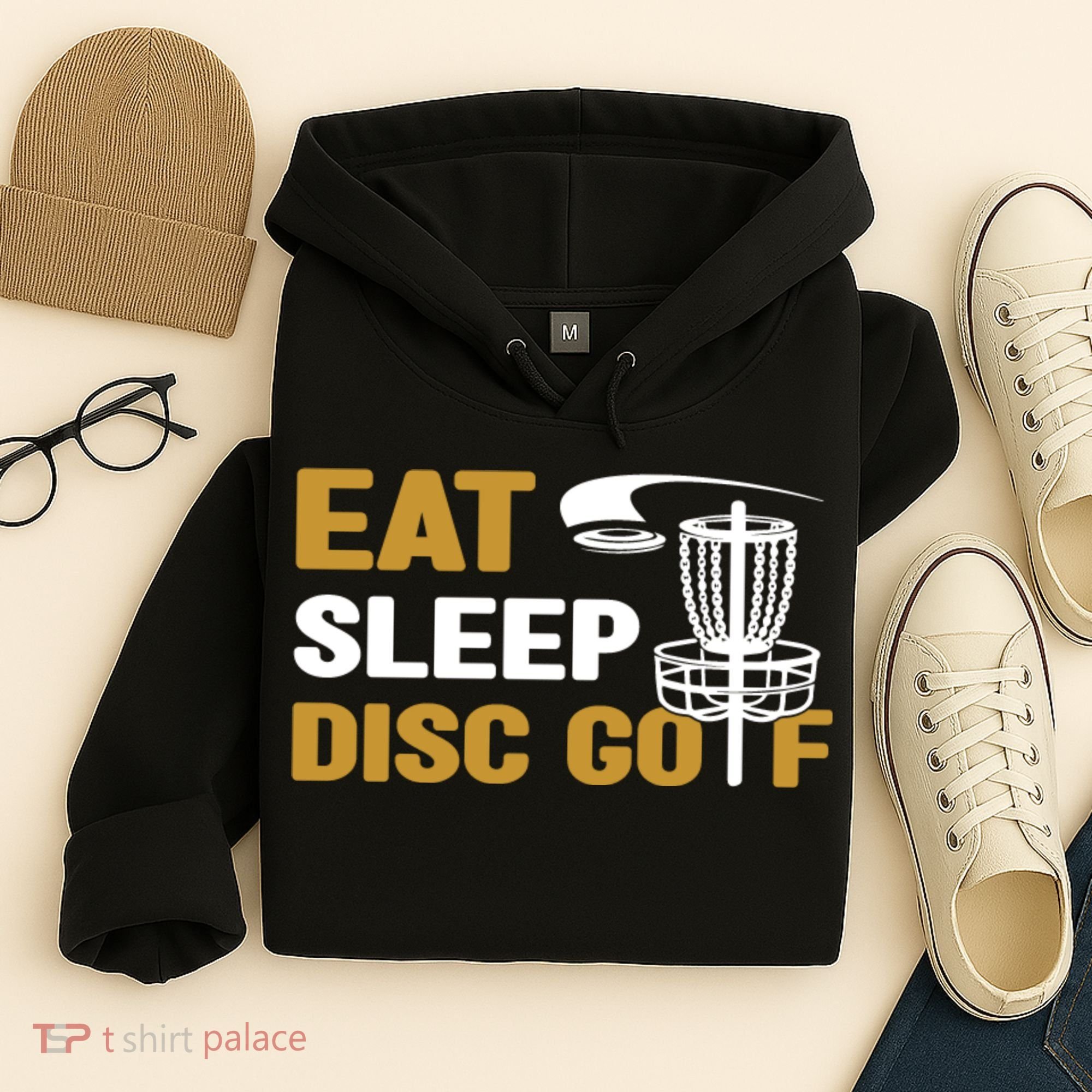 Eat Sleep Disc Golf Frolf Disc Golf Tee Hoodie