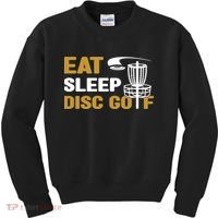 Eat Sleep Disc Golf Frolf Disc Golf Tee Kids Sweatshirt thumb 0