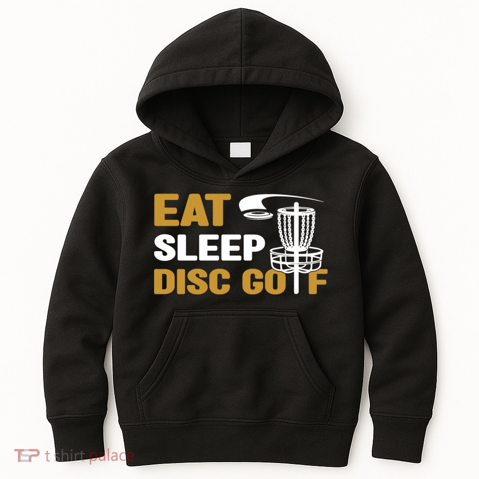Eat Sleep Disc Golf Frolf Disc Golf Tee Kids Hoodie