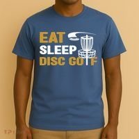 Eat Sleep Disc Golf Frolf Disc Golf Tee T-Shirt thumb 3