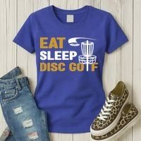 Eat Sleep Disc Golf Frolf Disc Golf Tee Women's T-Shirt thumb 3