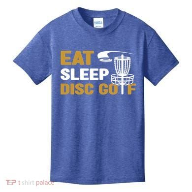 Eat Sleep Disc Golf Frolf Disc Golf Tee Kids T-Shirt