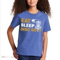 Eat Sleep Disc Golf Frolf Disc Golf Tee Kids T-Shirt thumb 2