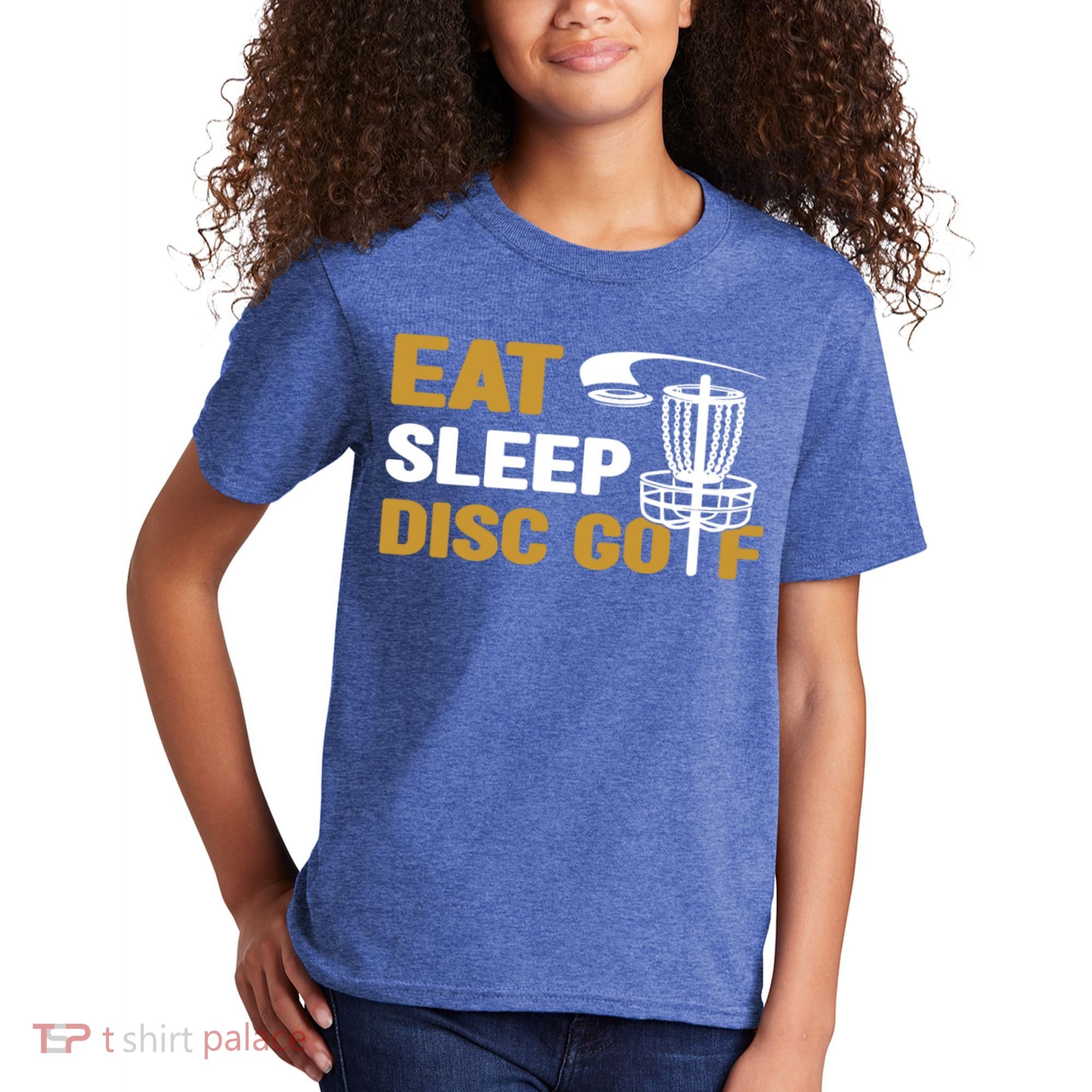 Eat Sleep Disc Golf Frolf Disc Golf Tee Kids T-Shirt