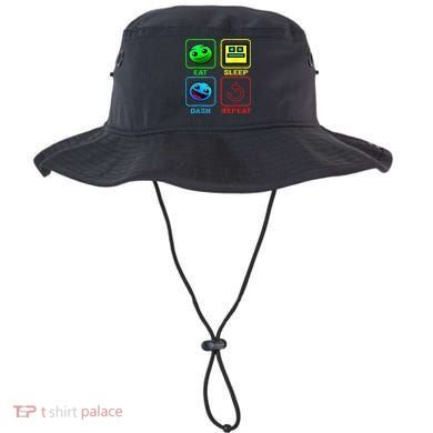 Eat Sleep Dash Repeat Video Game Geometry Video Gamer Cool Gift Bucket Hat