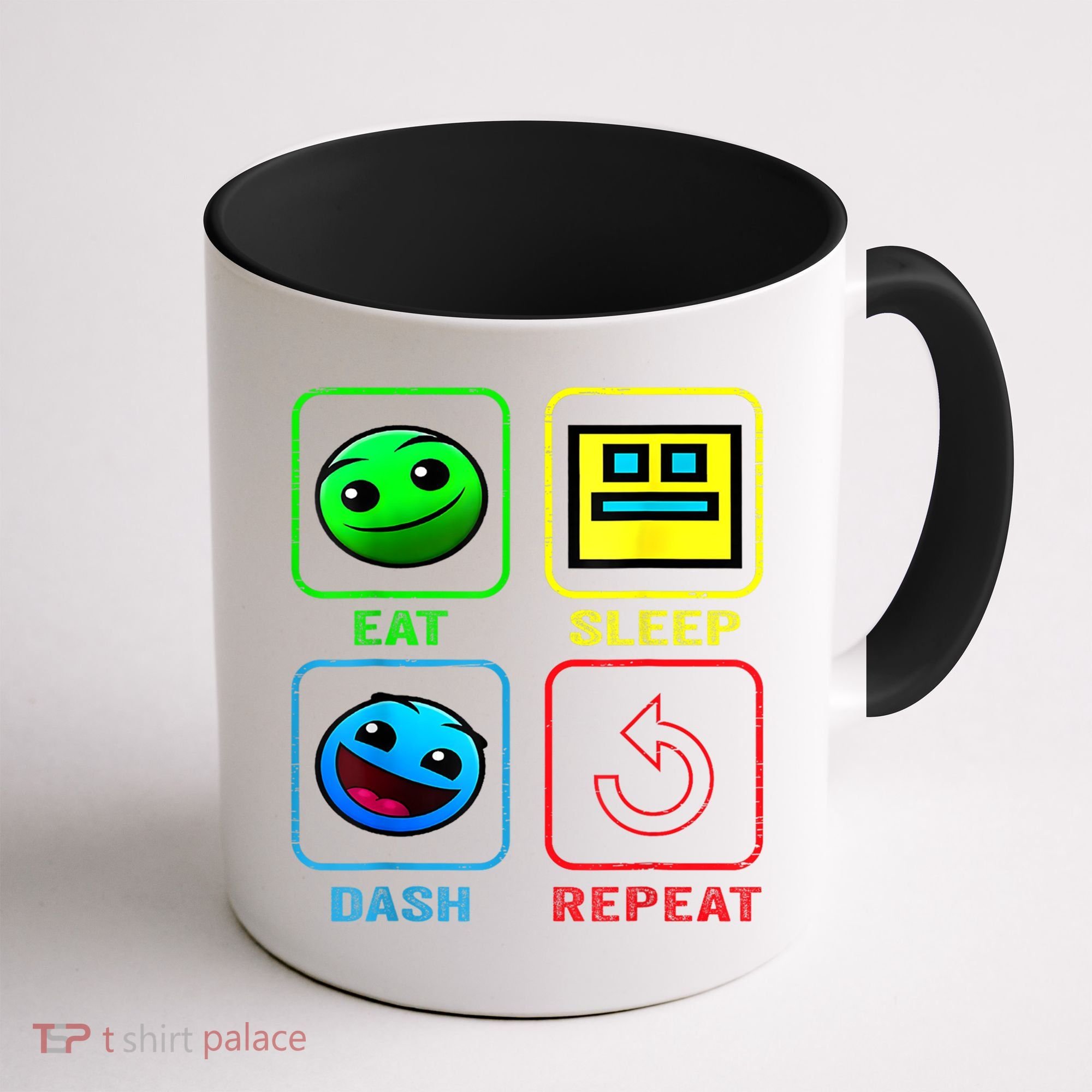 Eat Sleep Dash Repeat Video Game Geometry Video Gamer Cool Gift Coffee Mug