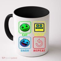 Eat Sleep Dash Repeat Video Game Geometry Video Gamer Cool Gift Coffee Mug thumb 0