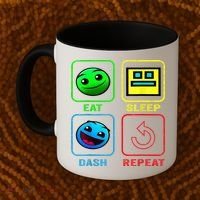 Eat Sleep Dash Repeat Video Game Geometry Video Gamer Cool Gift Coffee Mug thumb 2