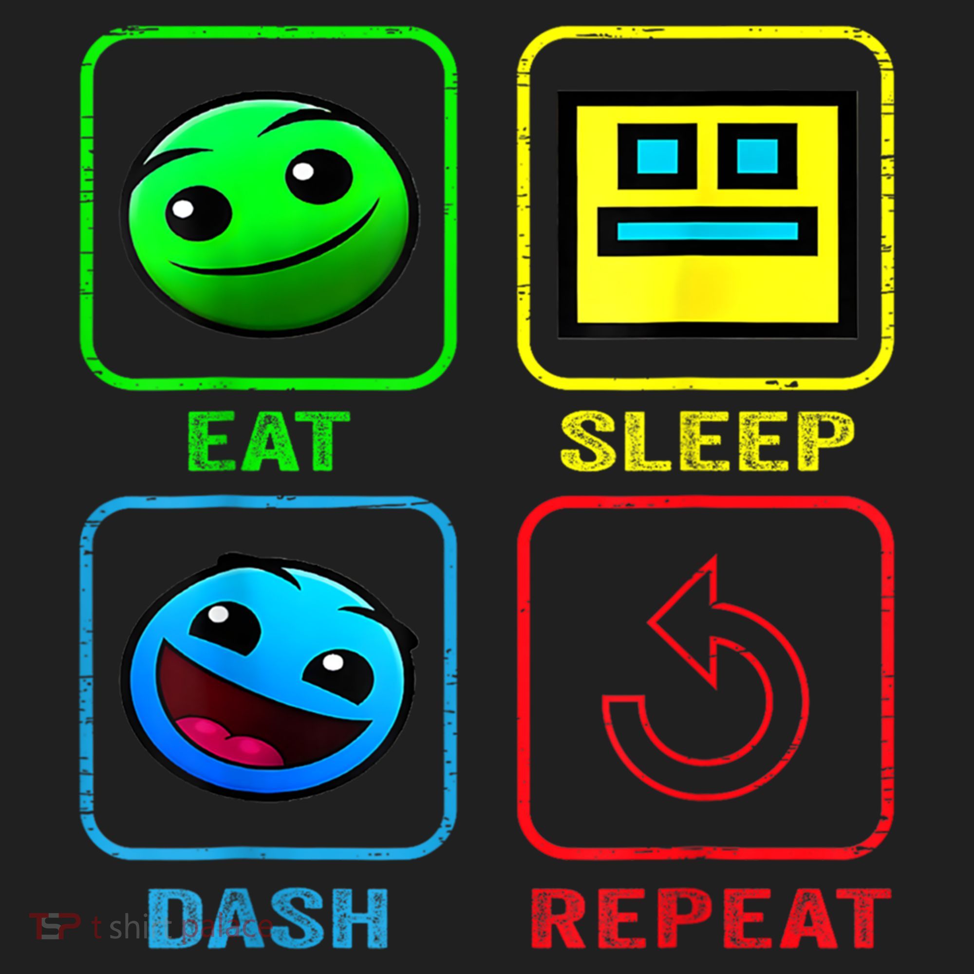 Eat Sleep Dash Repeat Video Game Geometry Video Gamer Cool Gift Beanie