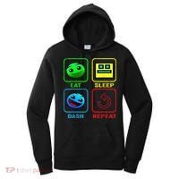 Eat Sleep Dash Repeat Video Game Geometry Video Gamer Cool Gift Women's Hoodie thumb 0