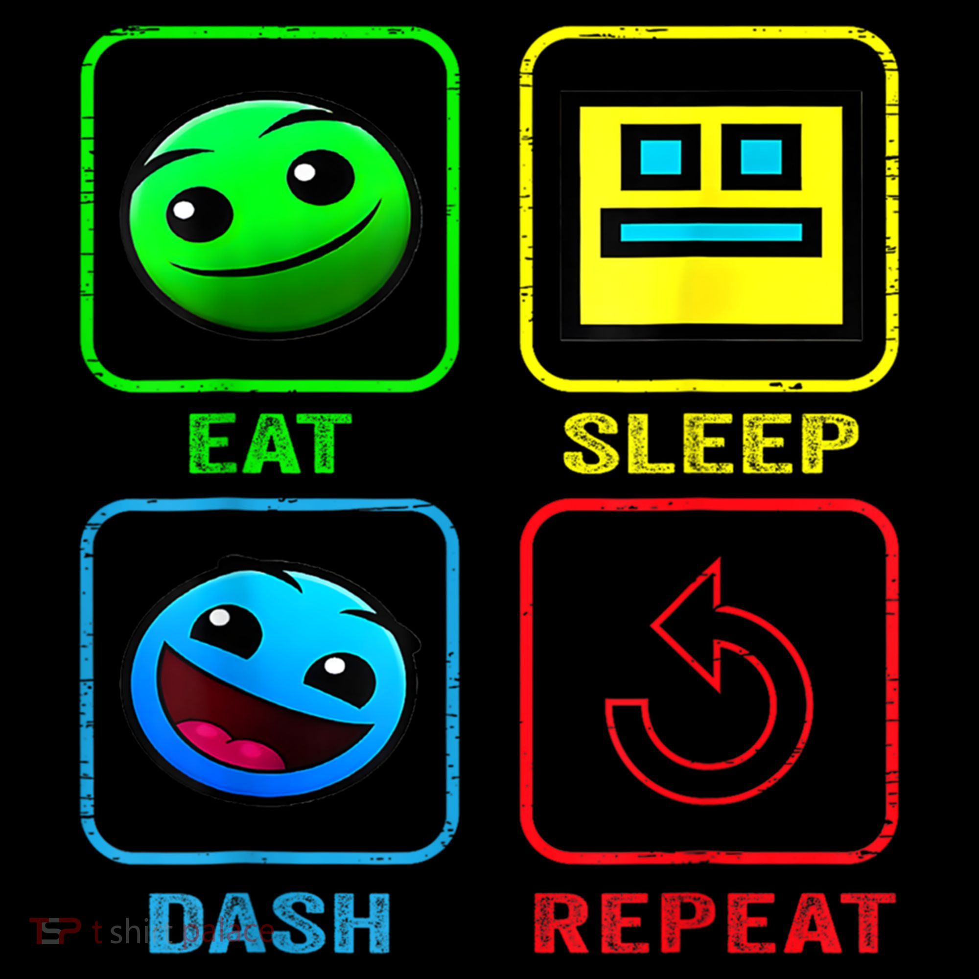 Eat Sleep Dash Repeat Video Game Geometry Video Gamer Cool Gift Women's Hoodie