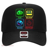 Eat Sleep Dash Repeat Video Game Geometry Video Gamer Cool Gift Hat thumb 0