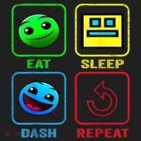 Eat Sleep Dash Repeat Video Game Geometry Video Gamer Cool Gift Hat thumb 2